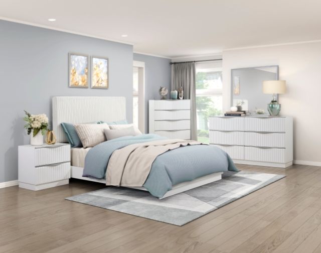 Homelegance® Linea Pearl White Nightstand-1