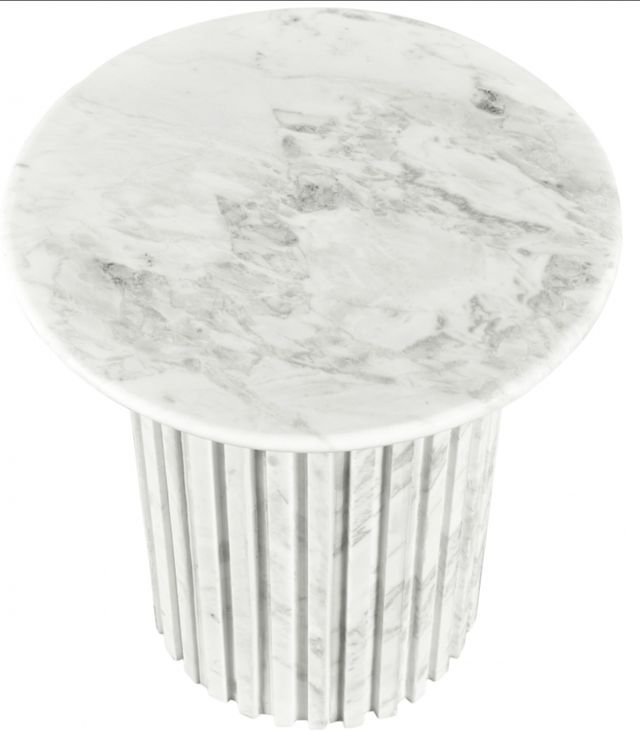 Meridian Furniture Genoa White Marble End Table-1