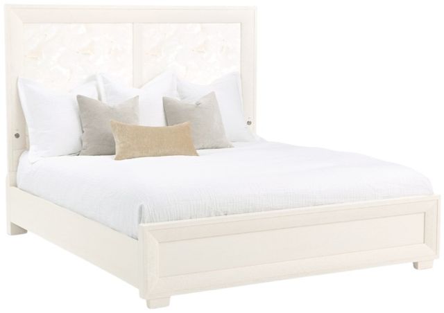 Michael Amini® Portrait Alabaster White King Panel Bed with LED Lights-0