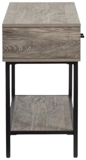 Magnussen Home® Fenwick Whitetail Brown Rectangular Sofa Table with Matte Black Base-3