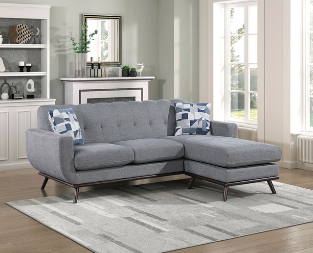 Homelegance® Everton 2-Piece Gray Reversible Sectional and Chaise-1