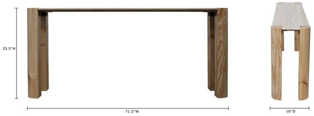 Nest Home Collections Esme Nordic Natural/Sabbia Travertine Console Table-2