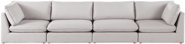 Meridian Furniture Mackenzie Beige 160" Linen Fabric Modular Sofa-1