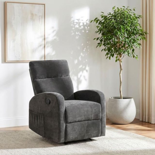 Coaster® Hamilton Charcoal Gray Manual Recliner-2