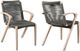 Armen Living Brielle 2-Piece Gray/Light Ucalyptus Rope/Wood Outdoor Dining Arm Chair Set-0
