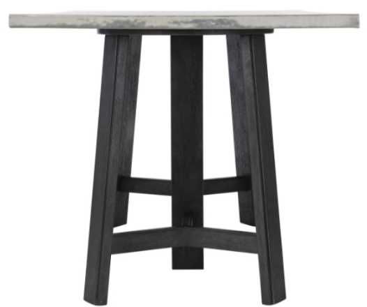 Bernhardt Harding Glacier Stainless Steel 80" Pub Table with Midnight Black Double Pedestal -2