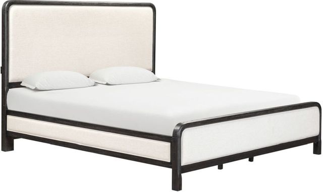 aspenhome® Ambrose Obsidian Mist/White Queen Upholstered Panel Bed-0