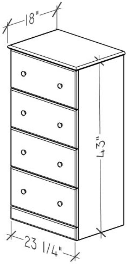 Perdue Woodworks 12,000 Essential Brown 23" 4-Drawer Chest-2