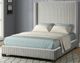 Bernards Jennie Gray Pleated Upholstered Queen Panel Bed-0
