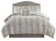 Olliix by Madison Park Zuri Snow Leopard King Faux Fur Comforter Set-0