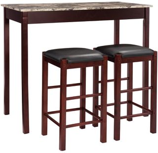 Linon Tavern 3-Piece Espresso Pub Table Set