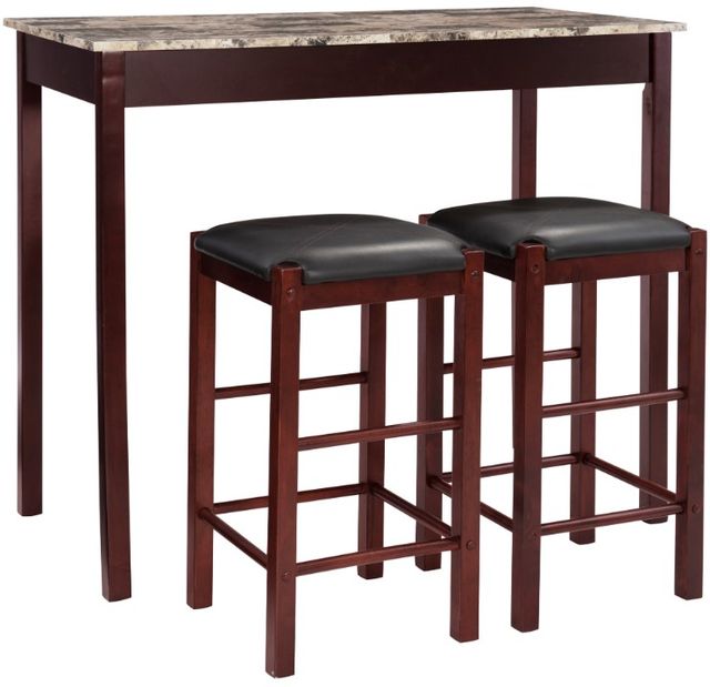 Linon Lance 3-Piece Espresso Pub Table Set-0