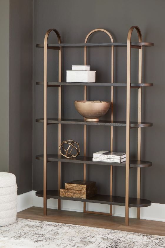 Signature Design by Ashley® Brentmour Brown/Gold Bookcase-4