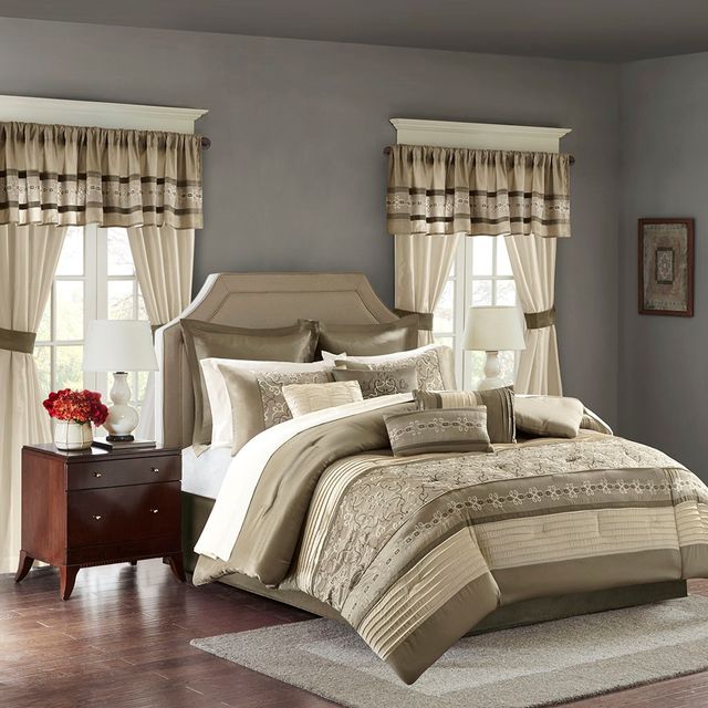 Olliix by Madison Park Essentials 24 Pieces Natural King Jelena Room in a Bag Set-0