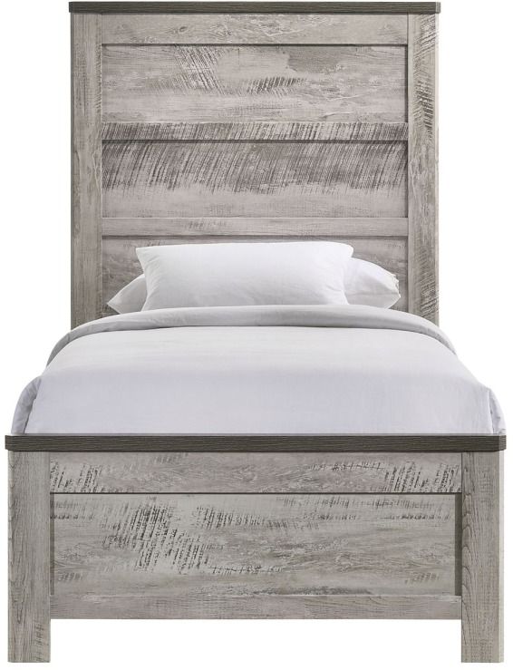 Elements International Millers Cover Gray Twin Panel Bed-1
