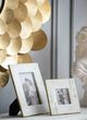 A & B Home Brass/White 9" Marble Photo Frame-3