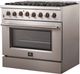 FORNO® Galiano 36" Stainless Steel Pro Style Dual Fuel Range-3