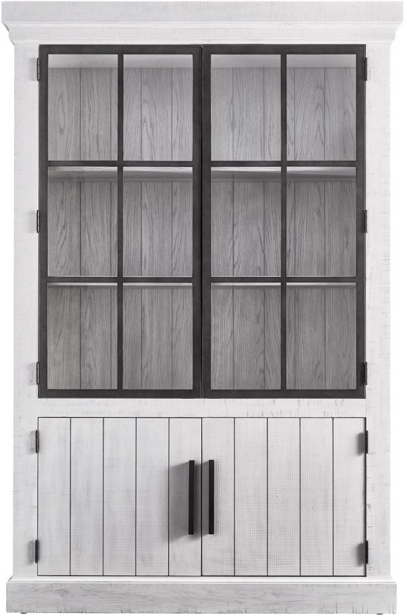 Universal Explore Home™ Modern Farmhouse Huntley Rustic Oak Display Cabinet-1