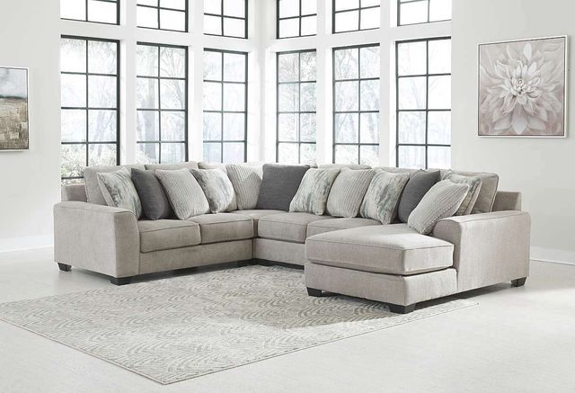 Benchcraft® Ardsley 4-Piece Pewter Right-Arm Facing Chaise Sectional-5