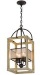 Cal® Lighting & Accessories Palencia 4-Light Distressed Oak Chandelier-1