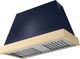 La Cornue CornuFé Euclid 44" Goodwood Blue Wall Mounted Range Hood with Polished Brass Trim-0