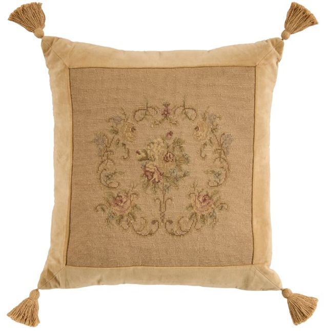 Nourison Home™ Mina Victory Vintage Pillow Beige Floral Center 22"x22" Throw Pillow-0