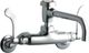 Elkay Chrome Foodservice 3-8" Adjustable Centers Wall Mount Faucet with 7" Vented Spout and 4" Wristblade Handles-0