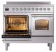 Ilve® Nostalgie II Noblesse 40'' Stainless Steel Pro Style Induction Range with Chrome Trim-3