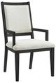 Elements International Versailles Contemporary Black/White Dining Arm Chair-0