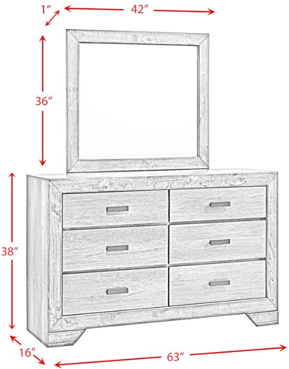 Elements International Nathan Gray Oak Dresser and Mirror-2