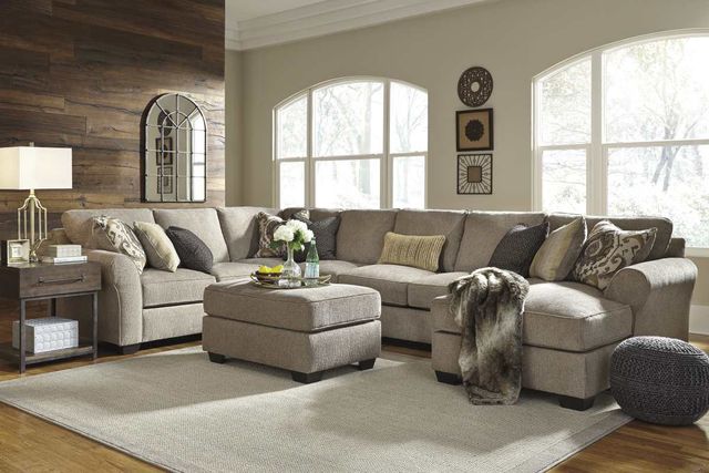 Benchcraft® Pantomine 4-Piece Driftwood Left-Arm Facing Sectional with Chaise and Armless Sofa-3