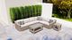 Enclover Tulip Collection 6 Seat Sectional - Canvas Birds Eye-2