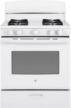 GE® 30" White Freestanding Gas Range