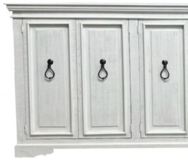 Million Dollar Rustic Frosted White Narrow Media Console-1