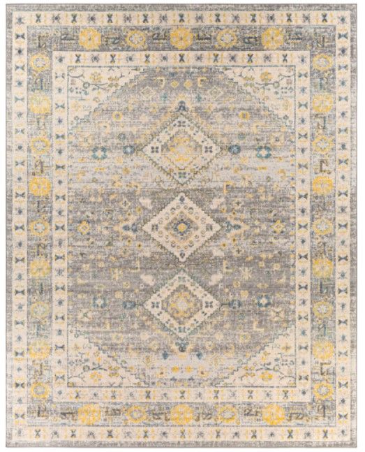 Surya City Light Cream/Light Gray/Mustard 4'x6' Area Rug-1