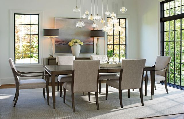 Lexington Home Ariana Chateau Charcoal Gray Dining Table with Platinum Legs-1