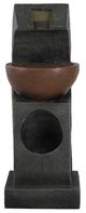 A & B Home Black/Brown Outdoor Sculptural Water Fountain-0