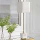 Uttermost® Escort Brushed Brass/White Buffet Lamp-1