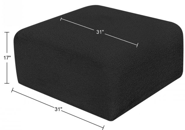 Meridian Furniture Arc Black Ottoman-3