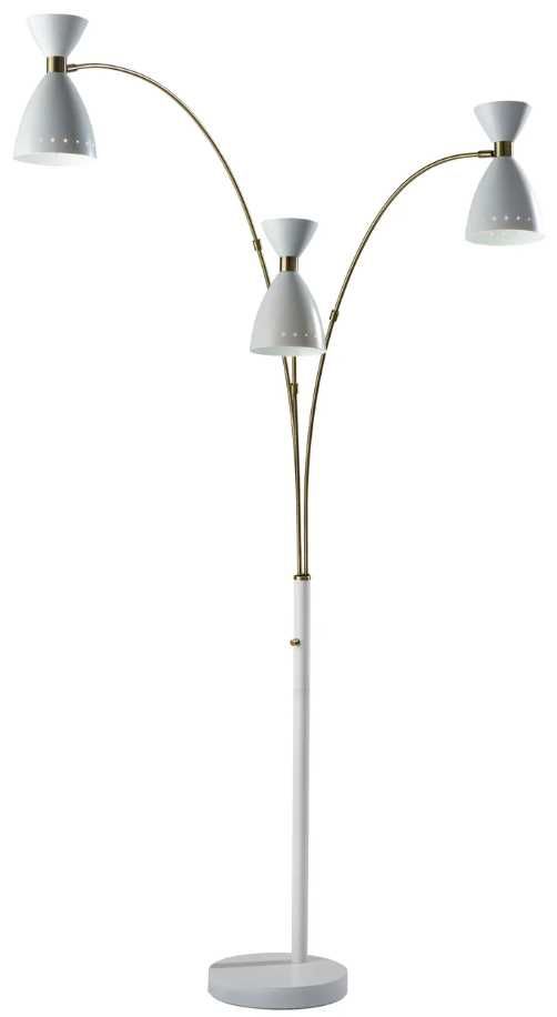 Adesso® Oscar White 3-Arm Arc Floor Lamp-0