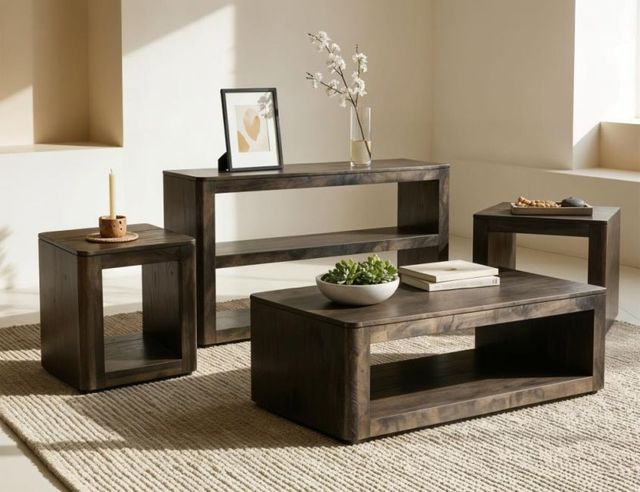 International Furniture Direct Balam Black End Table-1