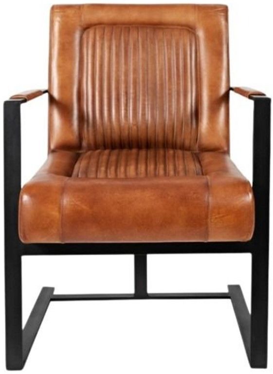 Jofran Inc. Maguire Saddle Leather Sled Accent Chair-2