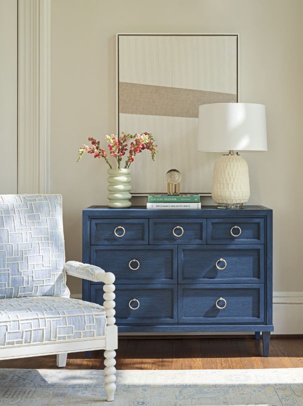 Lexington Home Sunday Morning Ocean Bluff Indigo Hall Chest-1