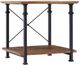 Mazin Furniture Factory Brown End Table with Black Metal Frame -0