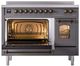 Ilve® Nostalgie II Series 48" Matte Graphite Pro Style Induction Range-0