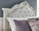 Benchcraft® Montelaine Antique White Queen Upholstered Panel Bed-4