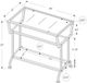 Monarch Specialties Inc. Glass Top Accent Table with White Base-2