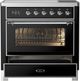 Ilve® Majestic III 36" Glossy Black Pro Style Induction Range with Triple Glass Door and Chrome Trim-3