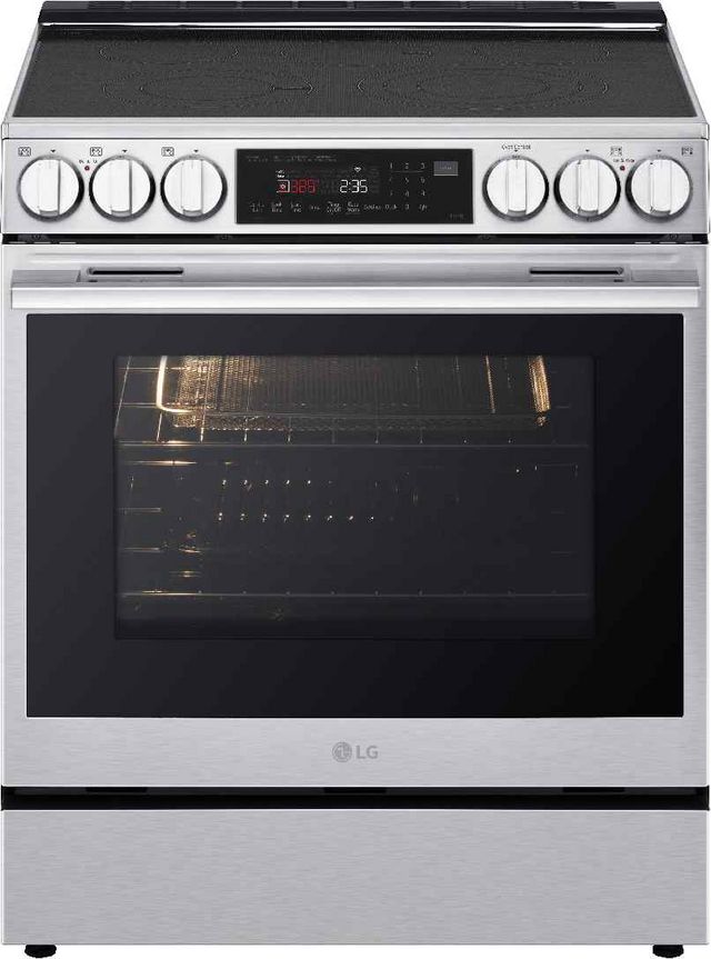 LG 30" PrintProof™ Stainless Steel Smart InstaView® Glass-Top Slide In Electric Range with ProBake Convection®-2