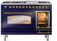 Ilve® Nostalgie II Series 48" Midnight Blue Pro Style Dual Fuel Range-4